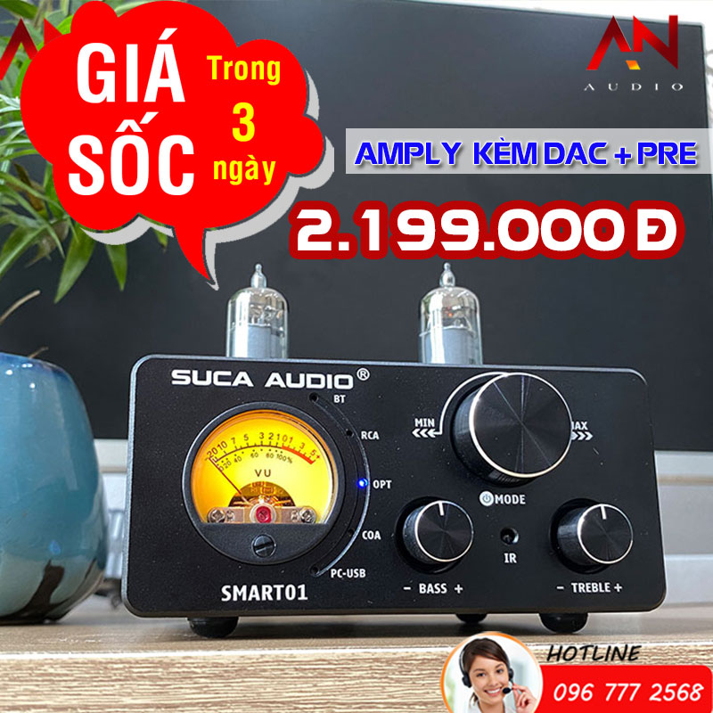 Suca Audio Smart01 3 Trong 1 (Amply + DAC + Pre Đèn) – Nhỏ nhưng có võ