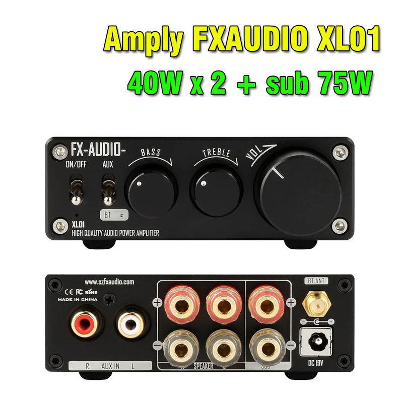 Amply FXAUDIO XL01 - Công suất 40Wx2 +75W